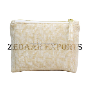 Custom Logo Linen Zip <b>Pouches</b> for Women Large Fashion Eco-Friendly Cosmetics Storage & <b>Travel</b> Bags - Product Image 6