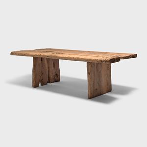 Mesa de Comedor Rústica de Madera de Olmo Reciclada, Muebles Hechos a Mano Estilo Granja, Mesa de Madera Natural Vintage, Decoración para Cocina de Casa de Campo - Product Image 2