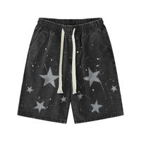 Shorts en jean décontractés pour hommes, personnalisés, écologiques, avec logo imprimé sur le devant, style streetwear estival