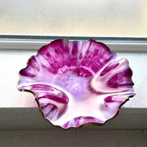 Resin serving bowl beautifully designed with glossy marble effect enhances kitchen <b>decor</b> living <b>space</b> or dining table - Product Image 6
