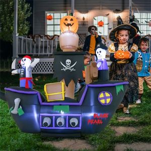 Barca Pirata Gonfiabile per Decorazioni di Halloween da Giardino, 2,1 m con Luci LED e Ventilatore Inclusi - Product Image 6