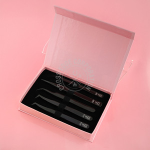 Private Label 90 Degree Volume Eyelash Extension Tweezers Fiber Grip Isolation Tweezer Curved Boot Lash Appplicator Tweezer - Product Image 3