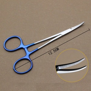 1pcs Manual Stainless Steel Hemostatic Pliers Surgical Forceps Needle <b>Holder</b> Elbow Straight Head - Product Image 1