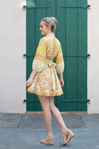 Vestido midi de algodón suave con estampado floral tejido para mujer, estilo bohemio, con cinturón, sin mangas, informal, para verano, playa o resort, corte en A. - Product Image 2