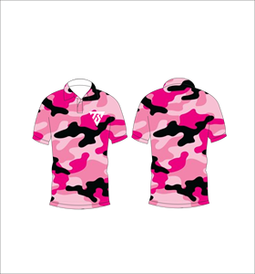 Polo à manches courtes pour hommes, rose, noir, imprimé camouflage, décontracté, pour le golf, t-shirt d'été - Product Image 6