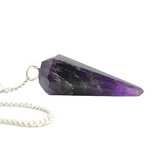 Pendentif en pierres précieuses d'agate de qualité supérieure pendule à cône Feng Shui élégant pour la décoration de la maison radiesthésie et guérison améthyste polie - Product Image 2