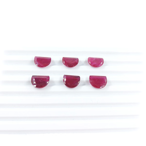 ทับทิมธรรมชาติจากกรุงเทพฯ ทรงครึ่งวงกลมขนาด 8.5x12 มม. ทับทิมเจียระไนแบบหลวมสำหรับทำเครื่องประดับ พร้อมใช้งาน - Product Image 3