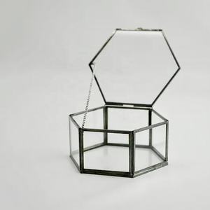 Modern Clear Glass Ring Storage <b>Box</b> with Black Metal Frame Decorative Organizer for Jewelry and <b>Makeup</b> Accessories - Product Image 3