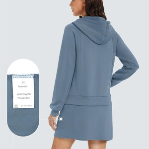 Conjunto Deportivo de Sudadera con Cremallera y Pantalones Cortos para Mujer, con Logotipo Personalizado Bordado, Ropa de Estar Elegante, Estilo Urbano, OEM, ODM, Venta al Por Mayor - Product Image 5