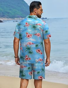 Men Quick Dry <b>Set</b> Tropical Print Short Sleeve Shirt Beach Shorts Matching Holiday Summer Casual Colorful top mens <b>twin</b> <b>set</b> match - Product Image 4