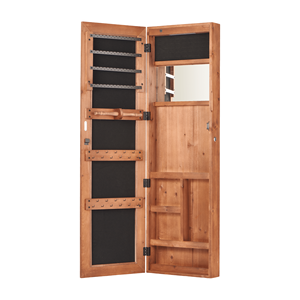 Armadio Portagioie in Legno Massello con Specchio a Figura Intera, Montabile a Parete, Armadietto con Serratura 47.5x14.3 - Product Image 6