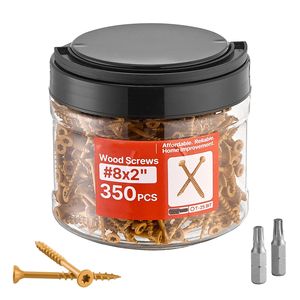350 piezas # 8 tornillos para madera de 2 pulgadas con revestimiento antirust, Torx/T25, resistentes a la oxidación, para terrazas exteriores, 350 unidades # 8 tornillos de 2 pulgadas - Product Image 1