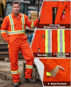 Hi Vis Polyester Unisex Work Coverall Reflective Safety <b>Overall</b> High Visibility Industrial Jumpsuit Oeko-Tex Certified - Product Image 5