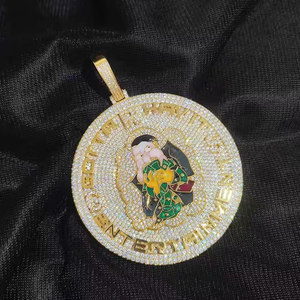 Pendentif Moissanite Iced Out avec motif Bouddha, plaqué or 18 carats, breloque Hip Hop unisexe pour usage quotidien - Product Image 5