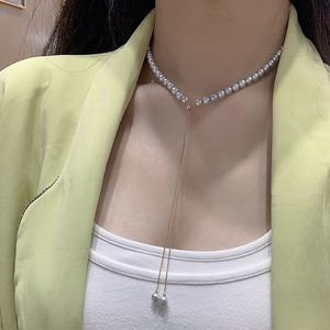 Collier de perles d'eau douce multicouche, directement de l'usine, tendance, accessoire de robe assorti pour la mariée - Product Image 2