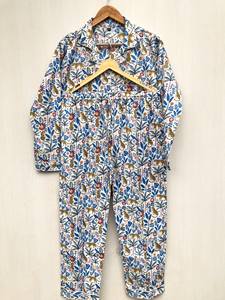 Conjunto de Pijama de Manga Larga para Mujer, Estampado Personalizado de Bosque y Animales, 100% Algodón Blanco, Cómodo para Dormir, Precio al por Mayor - Product Image 2