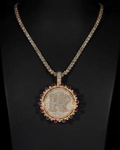 Chaîne cubaine pour homme en argent sterling 925, faite à la main, avec pendentifs et breloques en diamant Moissanite VVS1 - Product Image 2