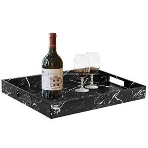 Caja de bandeja de resina rectangular Premium, bandeja decorativa de madera con incrustaciones de hueso hechas a mano para Hotel, restaurante, cocina y uso diario - Product Image 6