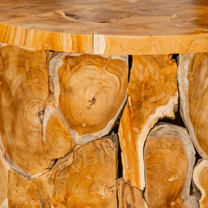 Mesa de Centro ARTERRA Premium de Raíz de Teca Rústica, Hecha a Mano por Artesanos, con Textura Natural de Teca, Mueble para Sala de Estar - Product Image 6