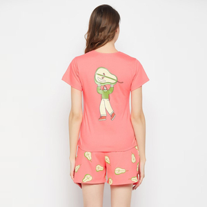 Ensemble short et t-shirt pour femmes, confortable, en coton doux, coupe décontractée, tenue décontractée, idéal pour les voyages, les vacances, l'usage quotidien - Product Image 4