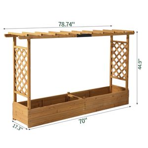 Jardinera Elevada con Techo Colgante, Orificios de Drenaje, Contenedor Vertical para Plantas Trepadoras - Product Image 2