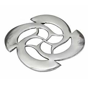 Oval Silver Metal Magnolia Floral Cutout <b>Trivet</b> Heat Resistant Hot Pot <b>Stand</b> Table Protector - Product Image 2