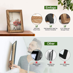 4x6 Solid Wood Eco-Friendly UV Printing Photo <b>Frames</b> <b>with</b> High Definition Glass for Tabletop & Wall <b>Mount</b> Display Pack 2 - Product Image 3