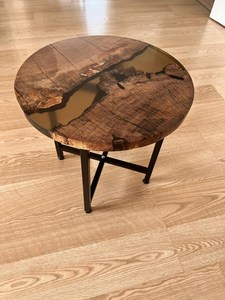 <b>Epoxy</b> <b>Table</b> Handmade Natural Wood Resin <b>Coffee</b> <b>Table</b> Rustic Luxury Living Room Centerpiece Natural Grain Finish - Product Image 4