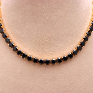 Elegant Black Onyx <b>Necklace</b> Set 22K Gold Plated Indian Bridal Jewelry Traditional Wedding Jewelry Gift for Her - Product Image 3