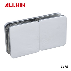 OEM ODM 135 Degree Brass Glass to Glass Shower Door Clamp with Polished Chrome Finish Flat Round Shape - Product Image 5