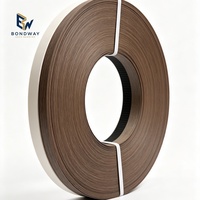 Bande de chant PVC aspect bois, autocollante, haute brillance, largeur 22 mm, largeur personnalisée 0,4-3 mm pour le chant des panneaux de meubles en MDF