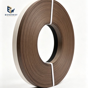 Bande de chant PVC aspect bois, autocollante, haute brillance, largeur 22 mm, largeur personnalisée 0,4-3 mm pour le chant des panneaux de meubles en MDF - Product Image 1