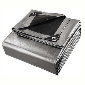 Premium PE Tarpaulin Waterproof <b>Sheet</b> Black/Silver High Durability Large Capacity HEAVY DUTY Color Options Size Options - Product Image 1