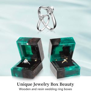 Wedding <b>Ring</b> <b>Box</b>, Engagement <b>Ring</b> <b>Box</b> with Single Slot Handcrafted Stabilized Wood and Resin Jewelry <b>Box</b> for <b>Proposal</b> Wedding - Product Image 3