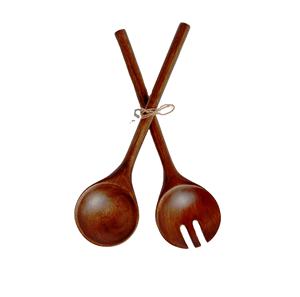 Serveurs à salade en bois vivants Ensemble de serveurs à salade faits à la main Produit en bois pour la cuisine à domicile - Product Image 1