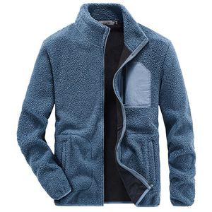 Premium <b>Men's</b> <b>Black</b> <b>Fleece</b> <b>Jacket</b> Stand Collar Zipper Closure Breathable Windproof Sherpa Lining Streetwear Winter Warm Regular - Product Image 6