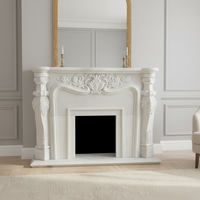 Cheminée décorative autoportante en marbre moderne avec garantie de 5 ans pour une utilisation en intérieur dans les salons et les villas
