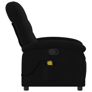 Fauteuil inclinable de massage en tissu noir, 100% polyester, construction en contreplaqué métallique - Product Image 5