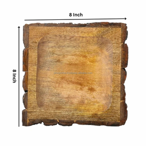 Rustic Natural <b>Edge</b> Wooden Tray Handcrafted Bark-<b>Edge</b> Bowl for Decor, Serving, or Display Eco-Friendly Wood Craft OEM - Product Image 4