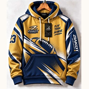 Wholesale Direct Ziakot Industry Custom <b>Stitched</b> Gold Navy Fade Fashion Sports Pullover Sweatshirt <b>Hoodie</b> - Product Image 6