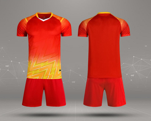 Camiseta de Fútbol Personalizada para Hombre, con Estampado Geométrico Verde y Amarillo, Manga Corta, Uniforme de Poliéster que Absorbe la Humedad para Adultos - Product Image 4