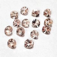 Pierre de Morganite naturelle certifiée IGI de 6 mm, taille brillante ronde, pierre précieuse calibrée en vrac pour la fabrication de bijoux, bagues et pendentifs