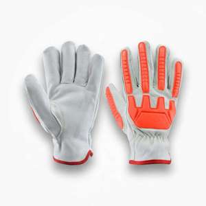 Guantes de Trabajo Hechos a Mano en Cuero con Refuerzo de TPR en la Palma, Duraderos para Uso en Exteriores, Cuatro Estaciones, Clásicos, Largo hasta la Muñeca - Product Image 1