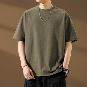Heavyweight High Quality 270 GSM Heavy Weight <b>Box</b> Fit 100% Cotton <b>Drop</b> Shoulder Oversized Cropped Boxy T Shirts for Men - Product Image 1