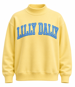 Wholesale Custom Oversized <b>Mock</b> Neck Sweatshirt Unisex Winter Cotton Fleece Chenille Patch Greek University Crew Neck Pullover - Product Image 2
