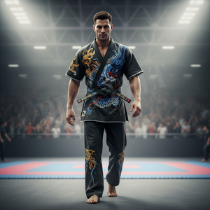 Uniforme de Artes Marciales de Karate de Marca Privada Aceptado, Conjunto Personalizado de Top de Manga Corta y Pantalones Cómodos y Suaves para Wushu Tai Chi - Product Image 3