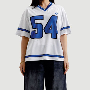 Camiseta de Fútbol Americano Oversize para Hombre al por Mayor, Cuello en V, Manga Corta, Estampado de Número, Estilo Urbano, Logotipo Personalizado, OEM, Marca Privada - Product Image 2