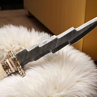 Nouvelle édition de marque, couteau de chasse d'extérieur en acier Damas fait main avec manche en os de chameau et intercalaire en laiton, couteau de camping à lame fixe