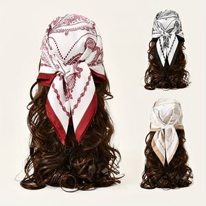 Bandana en satin de haute qualité, coloré, avec logo personnalisé sublimé, prix abordable, foulard pour cheveux, couvre-chef pour hommes et femmes - Product Image 1