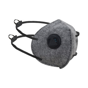 Masque respiratoire jetable FFP2 NR D en tissu non tissé anti-poussière pour soudage, avec pince-nez réglable et valve d'expiration, 4-5 couches - Product Image 3